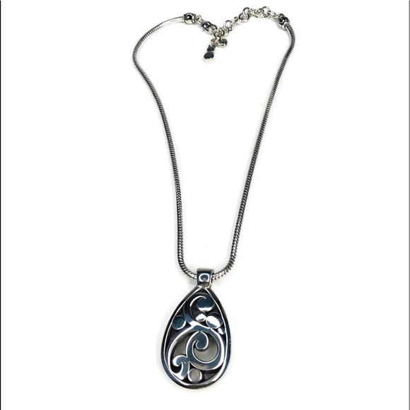 Brighton scroll necklace. Like new silver plated Contempo Necklace. - Picture 3 of 7
